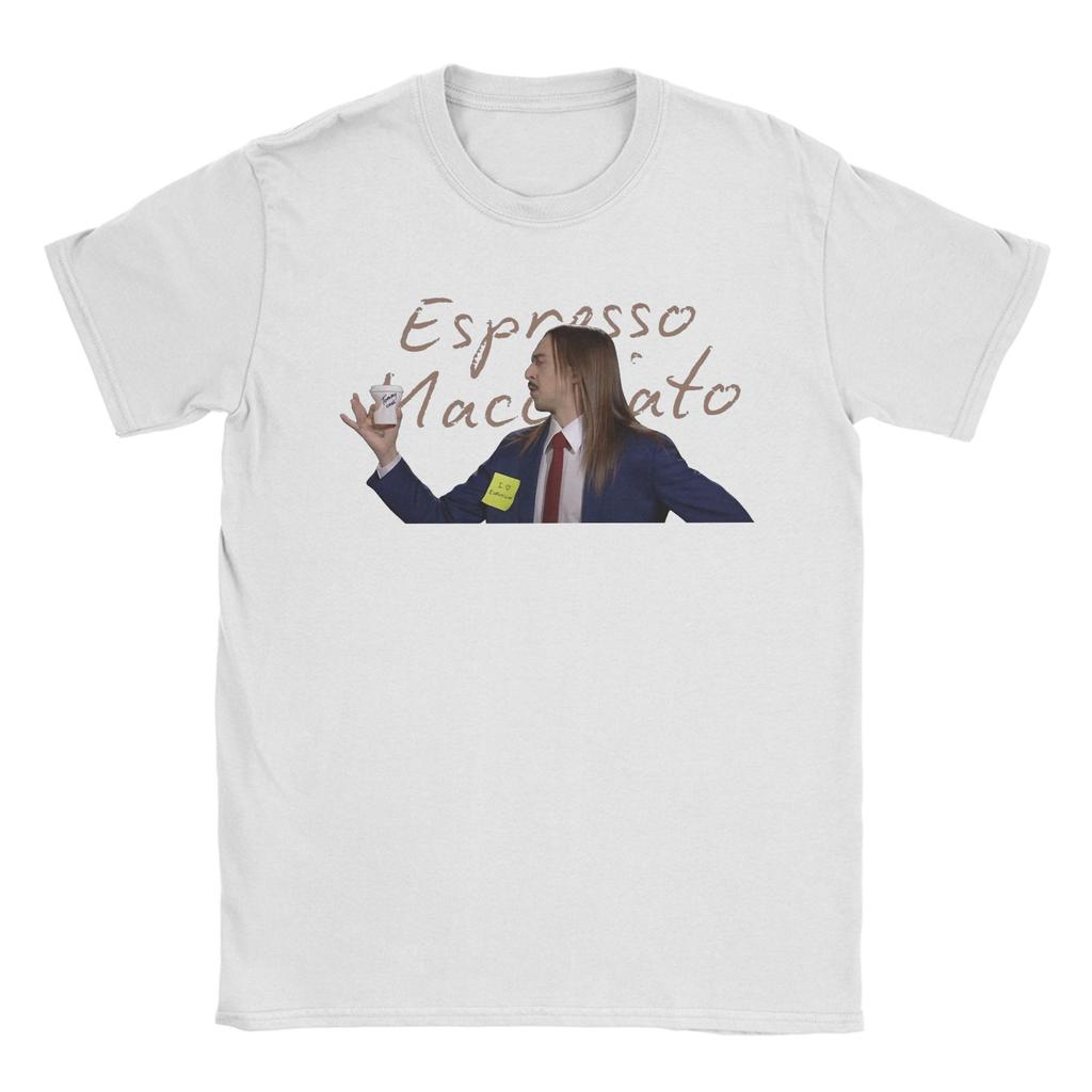 Tommy Cash Espresso T Shirts Men Cotton Novelty T-Shirt O Neck Macchiato Eurovisions 2025 Tees Short Sleeve Tops Graphic Printed