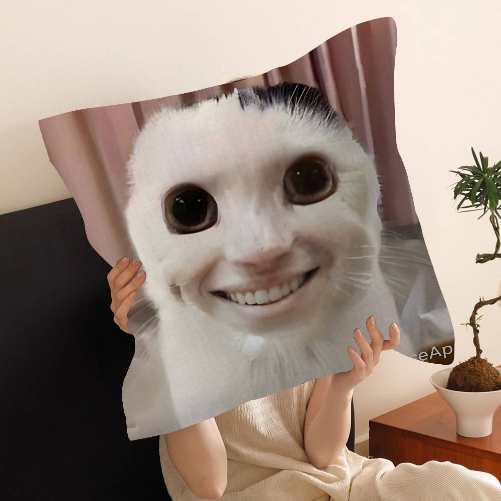 cat funny Cushion Cover Car Throw Pillow Case For Sofa Car Christmas Gift 40x40cm 45x45cm