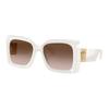 Logo Logo Decoration Metal Nylon Irregular Sunglasses Women's White 12618260 O4467U-O54621354-White 53
