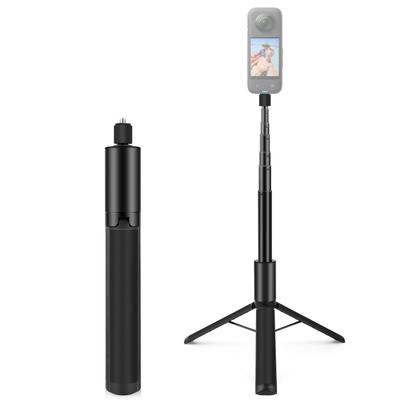PULUZ 1,22m zatahovací neviditelná selfie tyč se stativem pro Insta360 X4 / X3 (Černá)