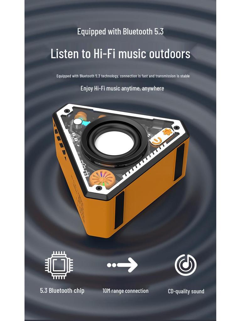 Compact Wireless Bluetooth Speaker - High Quality, Portable Outdoor Mecha Subwoofer V2, Mini Desktop Trendy Play