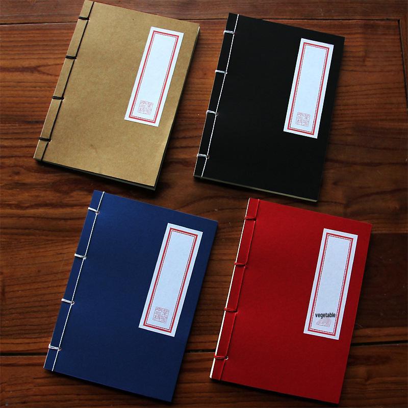Handmade Retro Chinese-Style Thread-Bound Notebook: Customizable Student Creative Journal