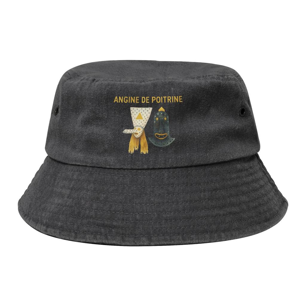 Unisex Distressed Denim Washed Bucket Hat Angine De Poitrine Canadian Band Headwear Fishing FisherUnisex Cap Session Hats Gifts