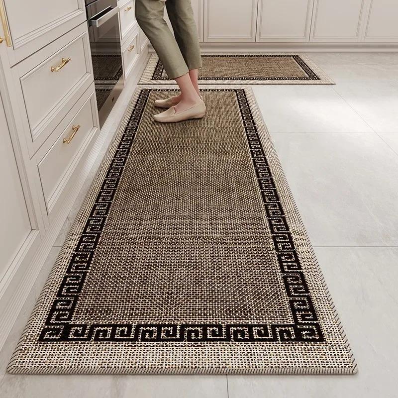 Kitchen Floor Mat Runner Rug Long Carpet Absorbent Carpets Black Minimalist Luxury Home Decoration Rugs Alfombra De Cocina
