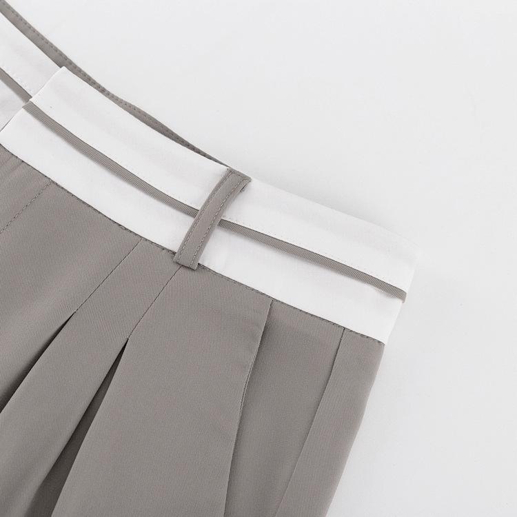 2022 European & American Autumn Slim Solid Color Casual Trousers - Niche Design
