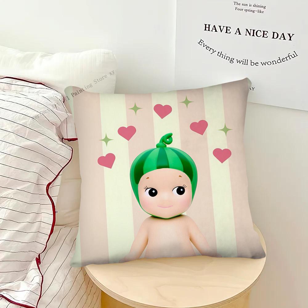 Niedliche Puppe Cartoon Sonnys Angels Kissenbezug Mode Quadratischer Kissenbezug Schlafzimmer Sofa Zimmer Ins Dekoration Freizeit Kissenbezug