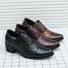 High Quality Thick High Heels 6cm British Social Shoes Men Brogue Platform Leather Shoes Men's Formal Business Leather For Men