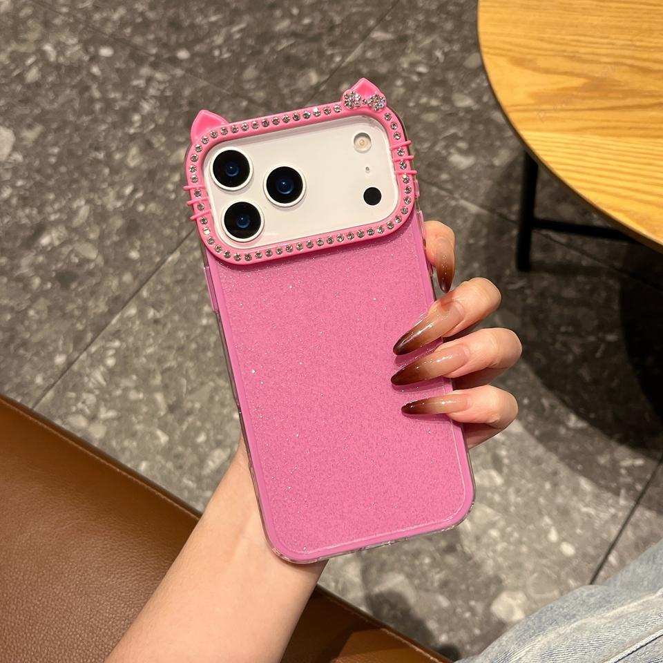 

Cute Glitter Phone Case for iPhone 17 Air 14 15 16 11 12 13 Pro Max 14 16 Plus Silicone Bling Bling Shockproof Protector Cover For iPhone 11