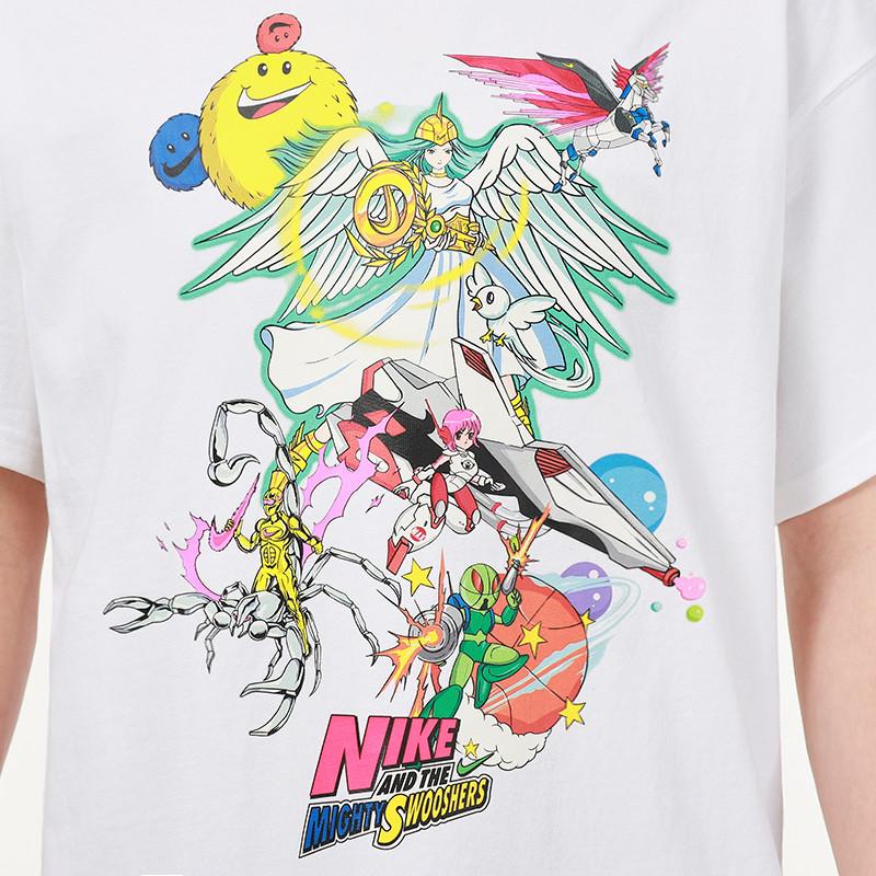 Nike Sports Running Casual Print Crew Neck T-Shirt Men Tops White DM7917-100