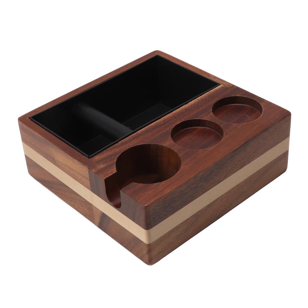 4 In 1 Wooden Coffee Knock Box Wood Coffee Grounds Container Box for Kitchen Canteen Western
