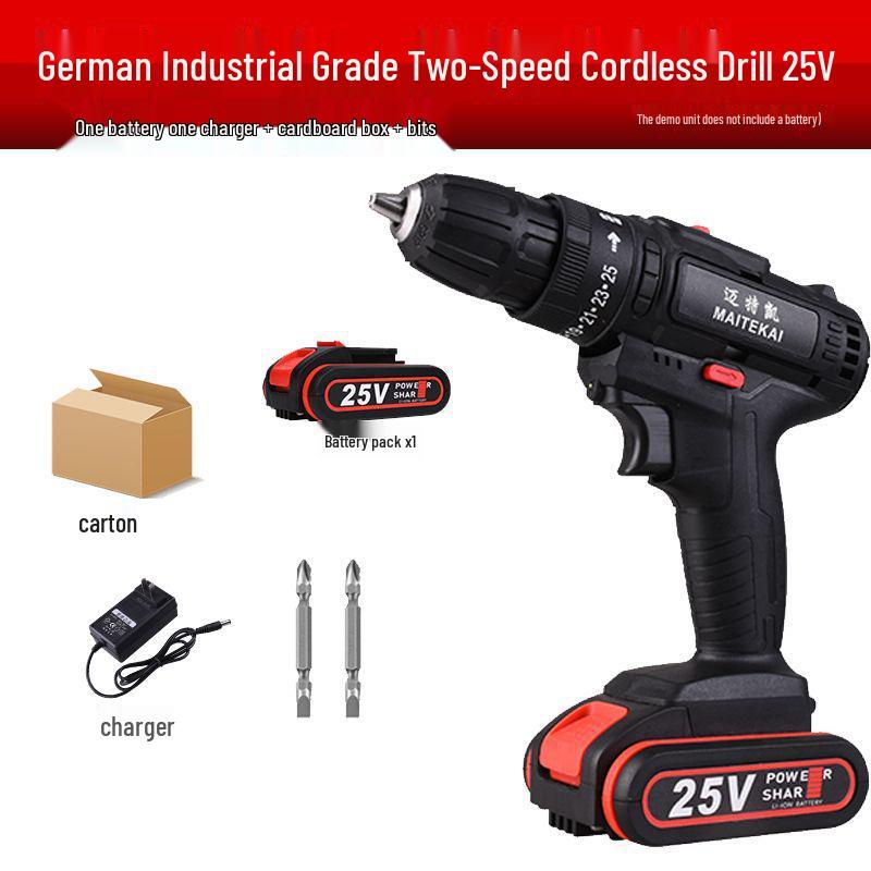 12V High Power Cordless Two-Speed Electric Drill and Screwdriver