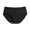 Plus Size Women's Summer Thin Pure Color Antibacterial Cotton Crotch Non Mark Middle Waist Triangle Briefs