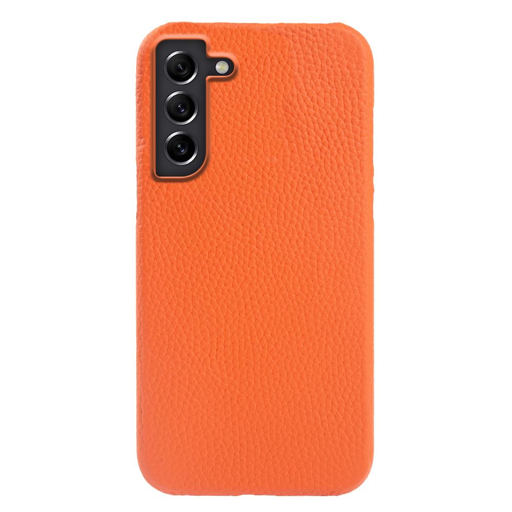 For Samsung Galaxy S21 FE 5G Litchi Texture Magnetic Case Genuine Cow Leather Coated PC Shockproof Phone Cover