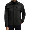 Men Jacket Woolen Lapel Design Long Sleeve Solid Color Coat with Flap Pockets Design