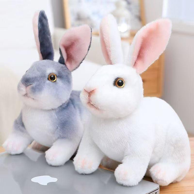 16cm Squatting Rabbit Plush Toys Exquisite Simulation Animal Doll Soft Skin-friendly Sleeping Companion Birthday Gift For Friend