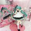 2026 New 20cm Anime Hatsune Miku Figure Character Ornaments Pink Balloon Cake Party Kawaii Car Decoration Collectible Model gift