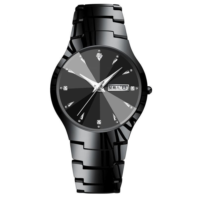 Men's Watch Brand High Quality Tungsten Steel Calendar Waterproof Clock Couple Watches Women's Fashion Quartz Wristwatch Gift