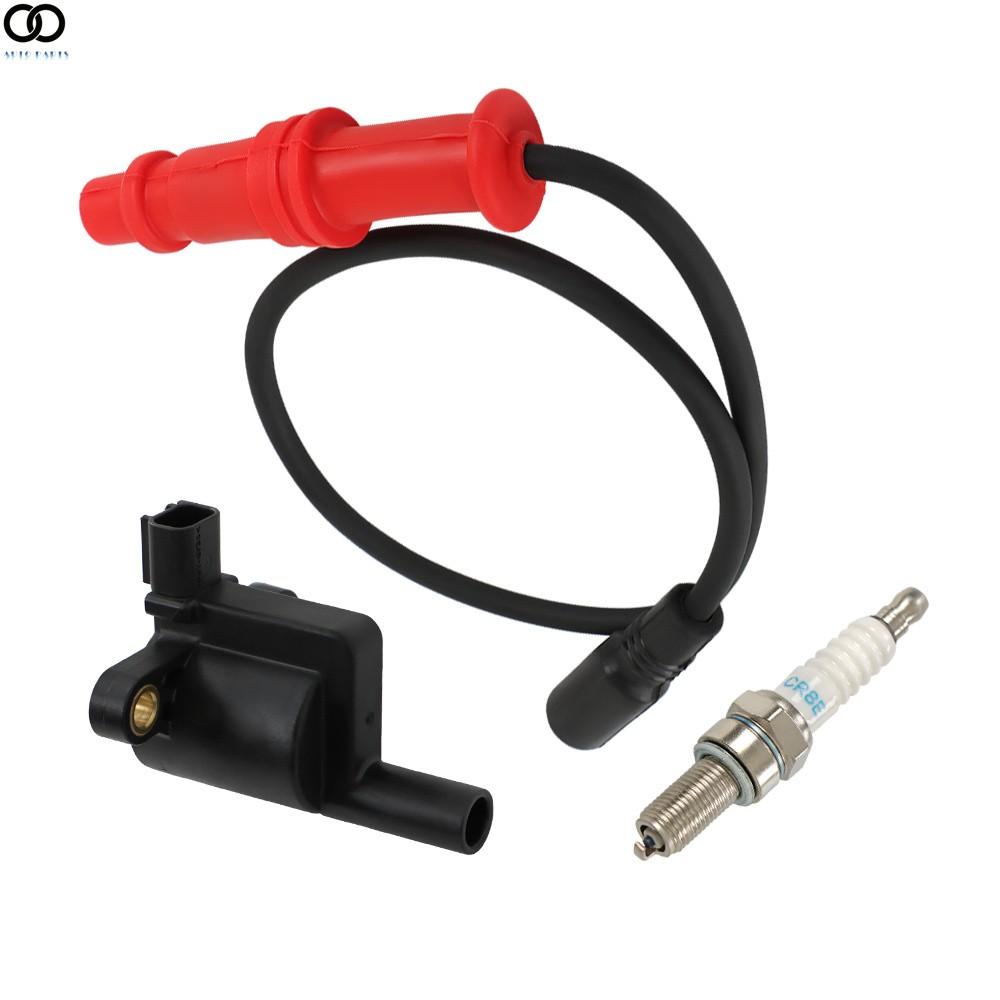 Ignition coil w/ Wire Cap & Spark plug Fit For Polaris Ranger 500 4x4 2008-2012