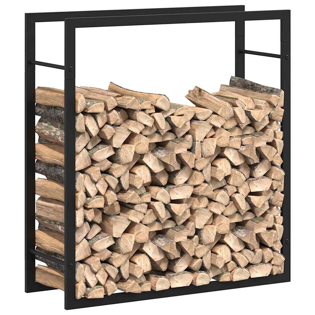 vidaXL Brennholzregal Mattschwarz 80x28x86 Cm Stahl