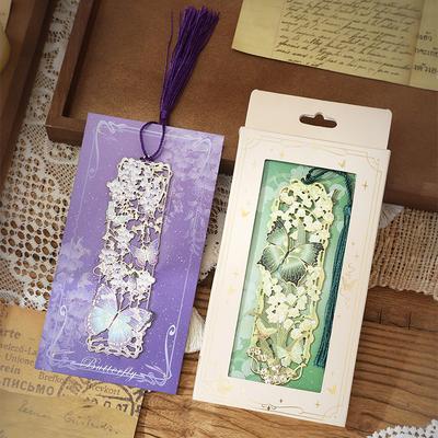 New Chinese Style Tassel Hollow Butterfly Metal Bookmark For Students Teachers Reading Page Clip Bookmarks Books Accessories
