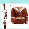 Boys Native American Outfit Featuring High Quality Polyester Fabric For Cosplay Events