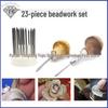 23-Piece Beading and Beadwork Needles Kit with Needle Nests and Goldsmithing Tools for Stone Setting and Micro-Pavé.