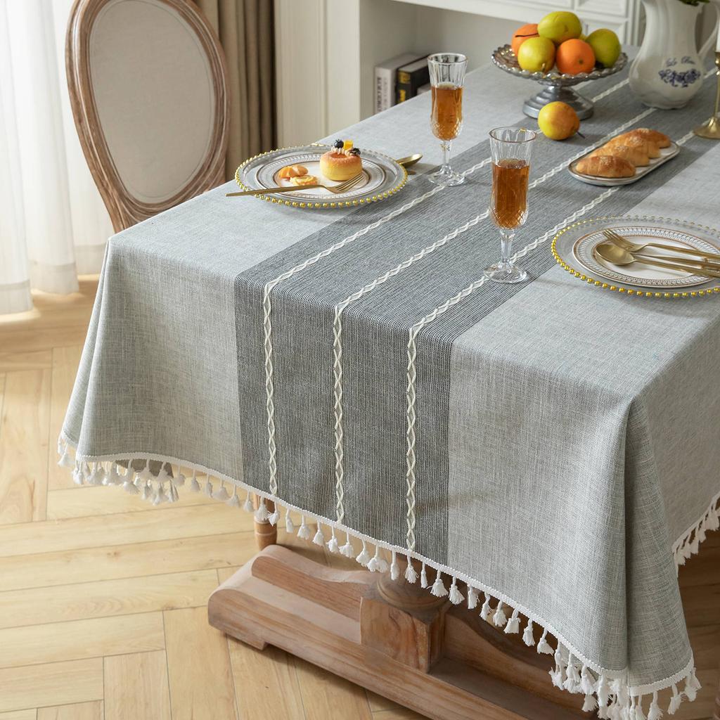 Youzhuo Tablecloth Cotton And Linen Table Cloth Embroidery High-End Tablecloth Coffee Table Cloth Fringed Cover Cloth