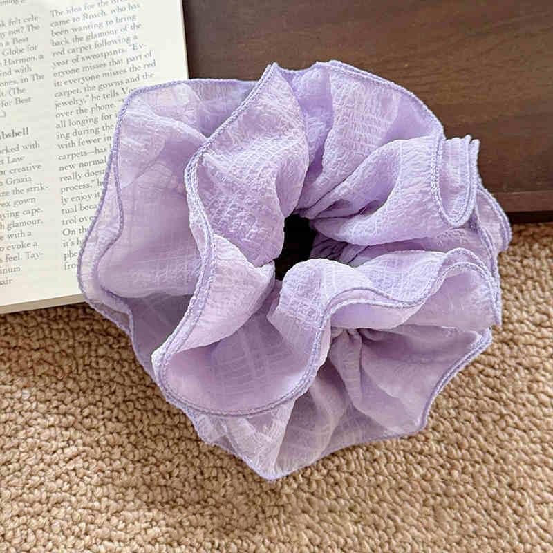 Soft Yarn Large Scrunchies Double Layers Hair Rope Summer Colorful Elastic Hair Band Ponytail Holder Rubber Bands Women Hair Acc