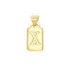European & American Gold Brick Square Pendant Necklace: 26 Alphabet Letters, Clavicle Chain, Luxurious & Unique Design.