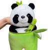 Bamboo Tube Panda Plush Toy with Flower Pillow