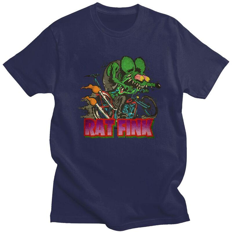 Custom Mens Anime Cartoon Rat Fink T Shirts ShortSleeve Cotton Tshirt Classic Tshirt Leisure Tee Slim Fit Clothing