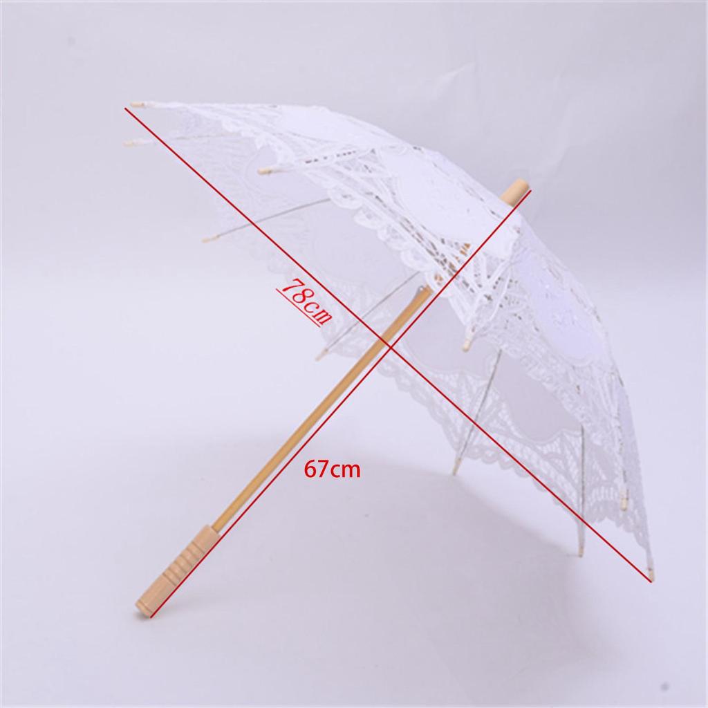 Spitzensonnenschirm im Retro-Design, handgefertigt, Spitzenschirm für die Braut, Foto-Requisiten, dekorativer Regenschirm mit langem Griff für Teeparty, Cosplay, Hochzeit
