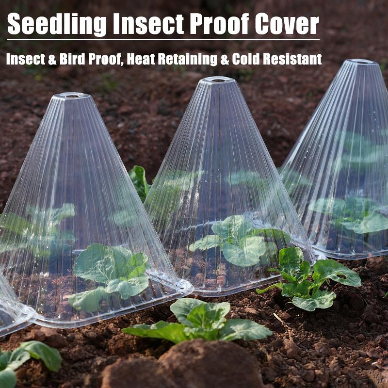 Conical Plant Seedling Protective Plastic Plant Cone Cover Reusable Nursery Seedling Planting Tent Anti-Bird Pest Snail Prevents