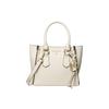 MK Kris Vintage Solid Color Logo Pendant Commuter Leather Tote Shoulder Crossbody Bag Small Women Bags Cream-White 30F1L2KS1L-LT-CREAM