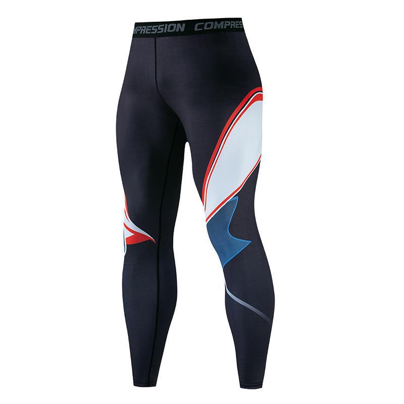 Collants de fitness à séchage rapide pour hommes - Pantalons de yoga et de course à pied à imprimé numérique
