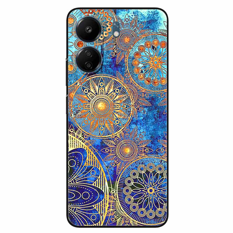 For Xiaomi Redmi 13C 4G Case Animals Painted Black Bumper Silicon TPU Coque for Redmi13C 4G 13 C Shockproof Covers Wolf Soft Bag