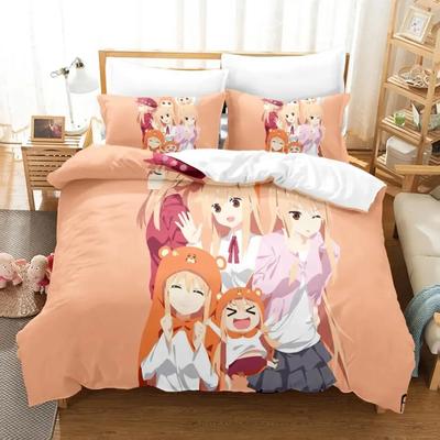 3D Das Himouto! Umaru-chan Bequeme Bettdecke Bettbezug Kissenbezug Bettwäsche-Set Kinderzimmer Dekoration Heimtextilien
