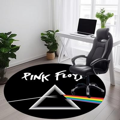 1 Tapete Redondo Pink Floyd para Escritório - Perfeito para Decoração de Escritório ou Estudo, Lavável à Máquina, Base Antiderrapante, Tapete Decorativo de Chão
