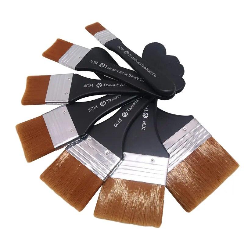 Black Handle Brush Metal Ring Wooden Handle Nylon Hair Artist Watercolor Oil Painting Gouache Acrylic Art Supplies