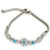 Sterling Silver Color Sparking Star and Moon Charm Bracelets for Lovers Couple Hand Chain Link Original Fashion Jewelry