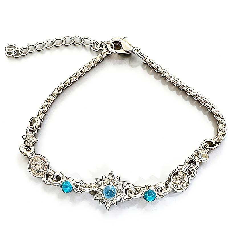 Sterling Silver Color Sparking Star and Moon Charm Bracelets for Lovers Couple Hand Chain Link Original Fashion Jewelry