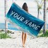 1pc Name Personalized Beach Towel Microfiber Quick Drying Towel Beach Pool Absorbent Bath Towel Anti-Sand Baby Large Size Custom