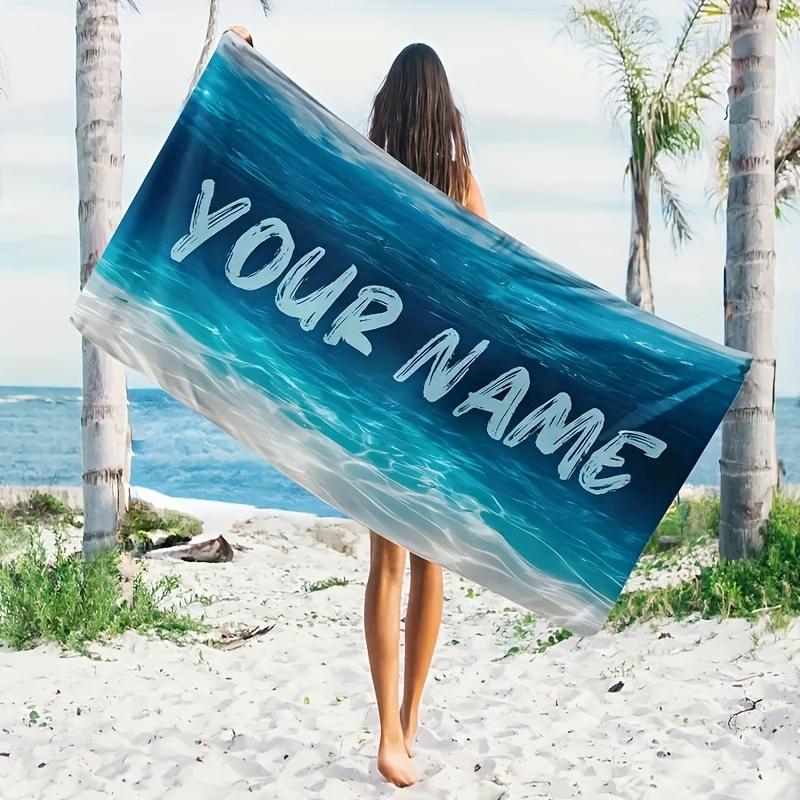 

1pc Name Personalized Beach Towel Microfiber Quick Drying Towel Beach Pool Absorbent Bath Towel Anti-Sand Baby Large Size Custom 50x100
