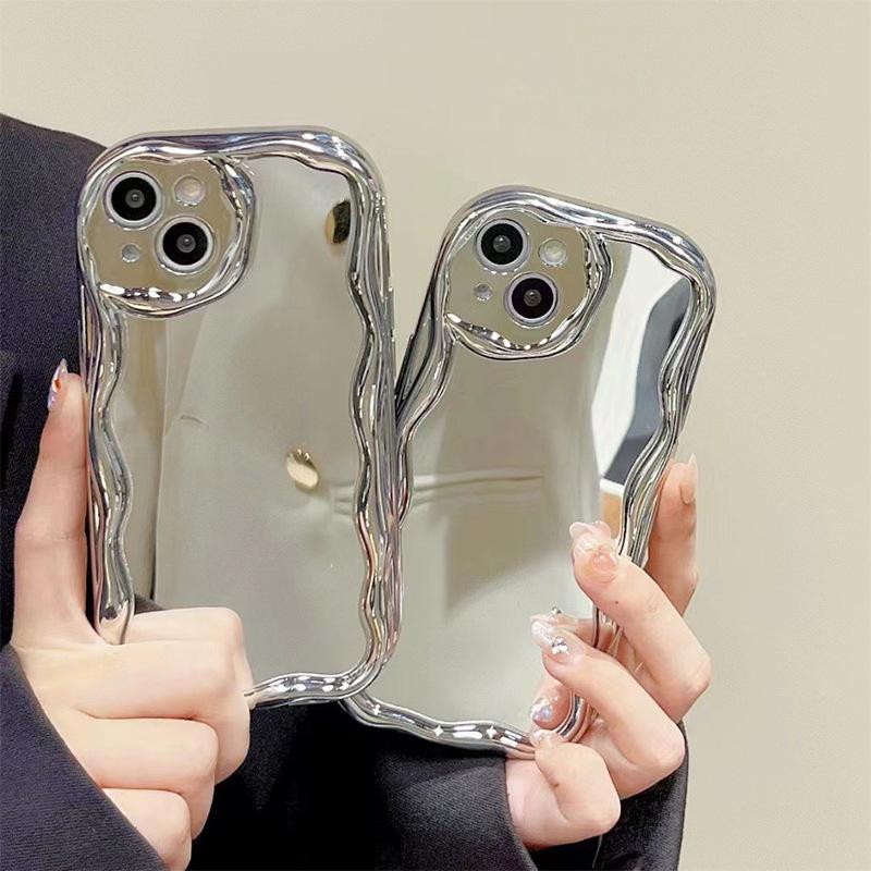 Galvanisierte Spiegel-Handyhülle für IPhone17 Promax Objektiv Rundumschutz Sturzsicher für Apple 16 Schminkspiegel