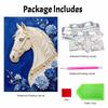 DIY Pearl Embroidery Diamond Painting Kit White Horse Floral Sparkling Beads Art Craft Handmade Decoration Gift for Home