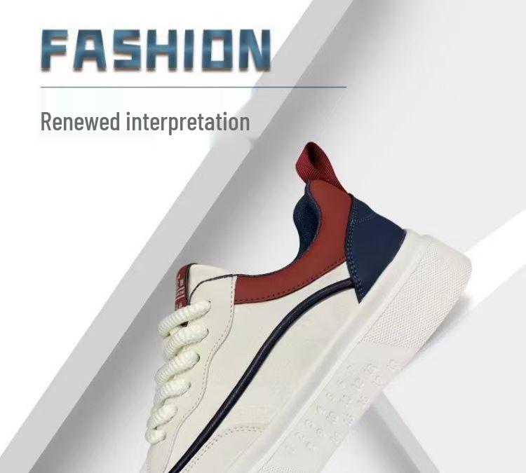 Summer 2025 Men's Breathable Sneakers, Versatile White Casual Sports Shoes with Thick Soles