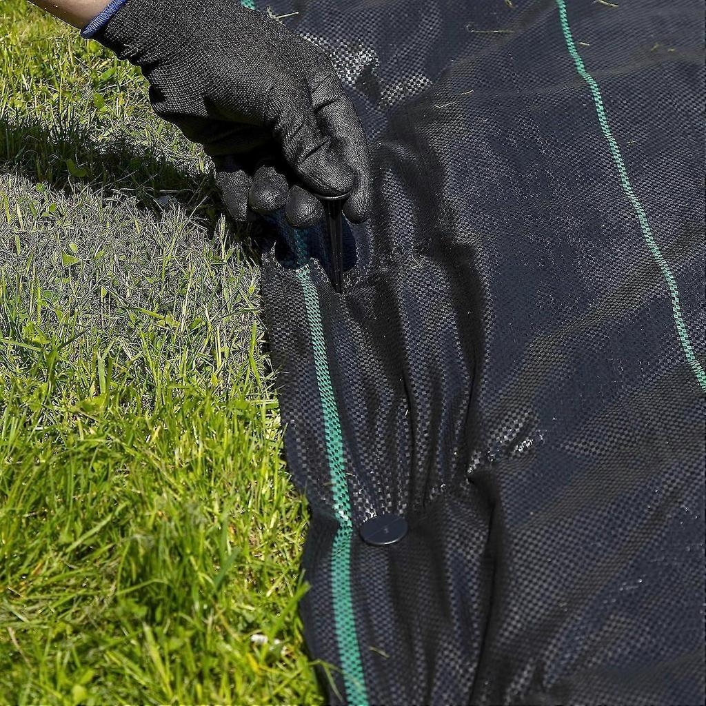 Pack of 100 Ground Stakes for Fixing Weed Control Cloth, or Mole Control Net Black