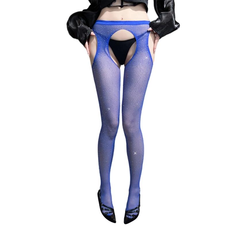 Suspender Pantyhose Rhinestones Fishnet Thigh High Stockings Hight Waist Tights Pantyhose Garter Belt Tights Hosiery