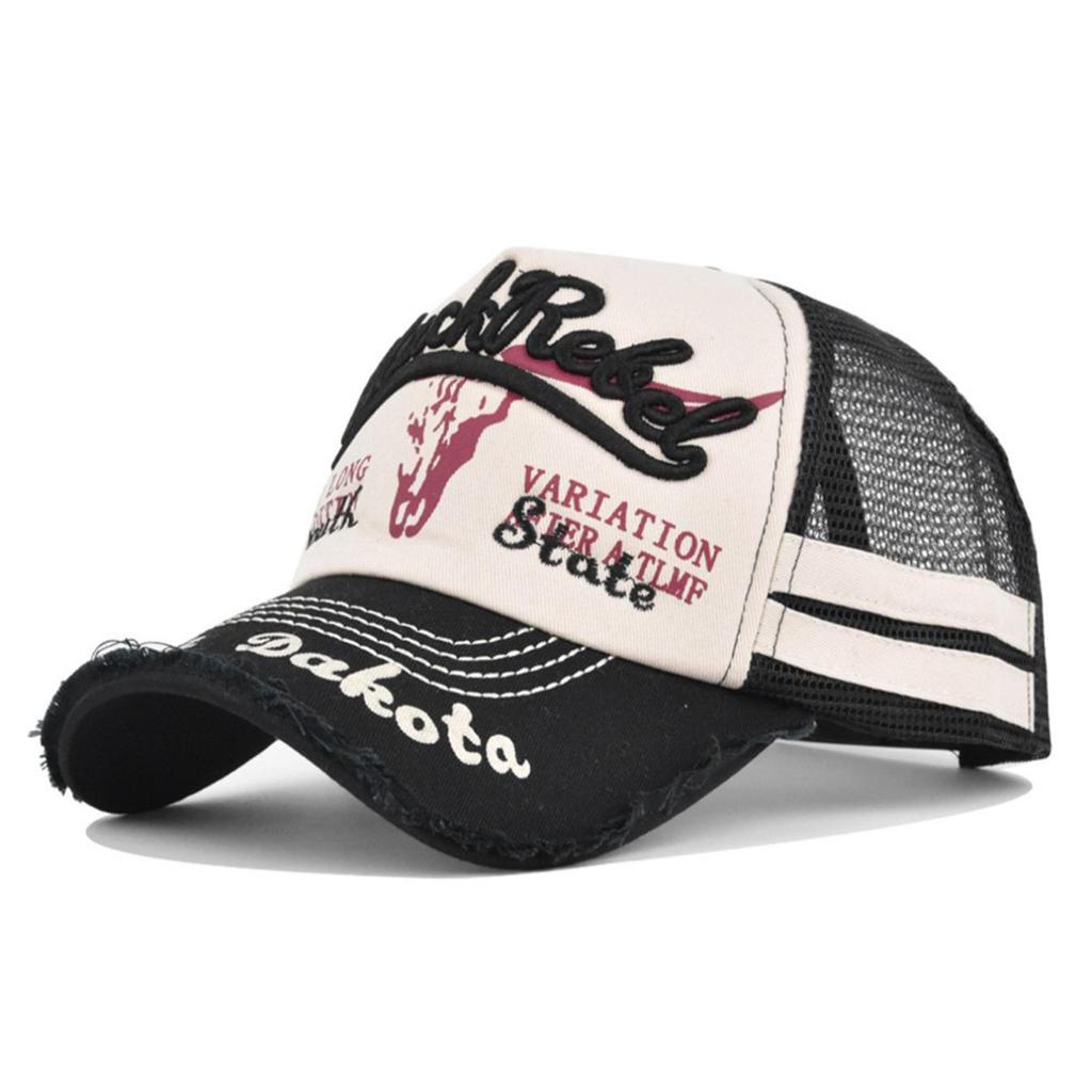 Washed Mesh Baseball Cap Men'S Summer Trendy Brand Embroidered Cap Fashion Versatile Sun Hat