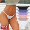 4PCS/Set Sexy Low-Waist Briefs Lace Cotton Panties for Women Female Soft Underwear Girls Sports Elastic Intimates Sexy Lingerie